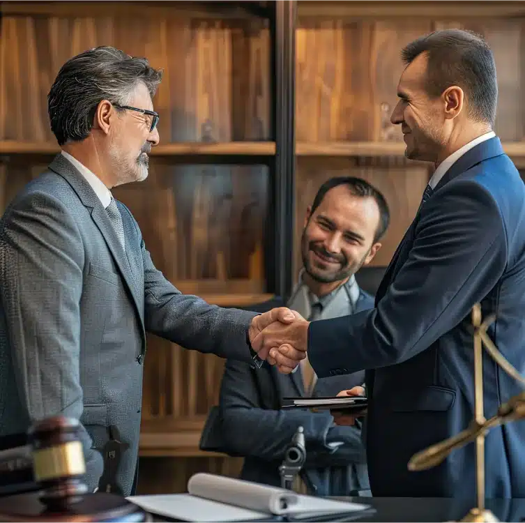 محامون يصافحون بعضهم