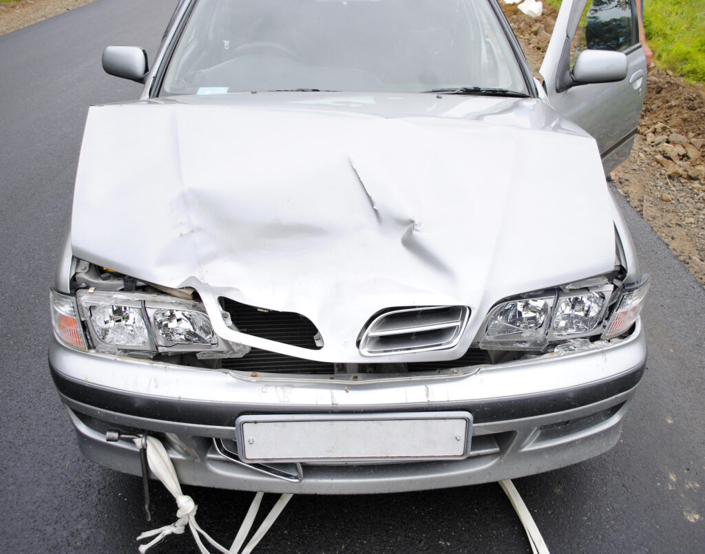 damaged car following a hit and run accident