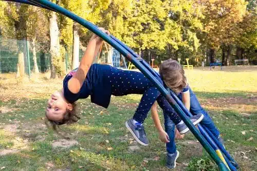 children playing on a playground