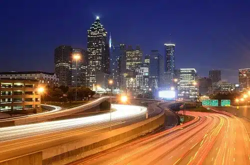 atlanta traffic skyline