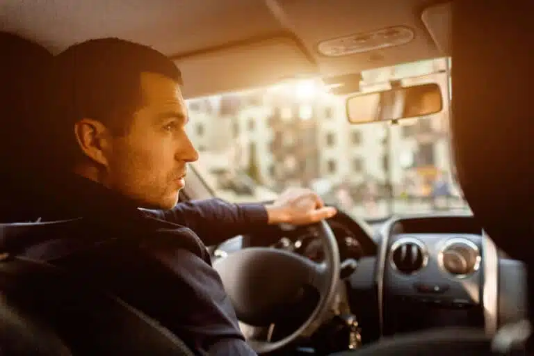 man driving a uber