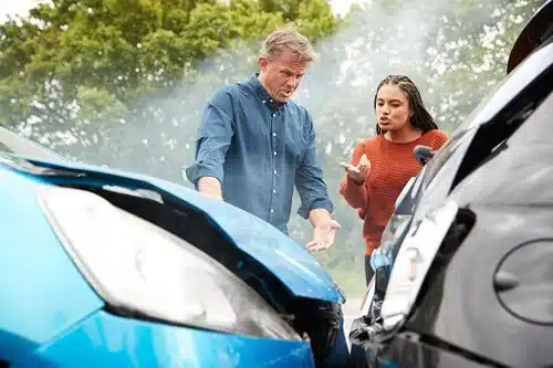 uninsured motorist accident arguing with other driver