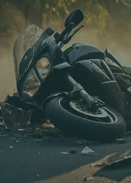 motorcycle damaged due to a motorcycle accident in ohio