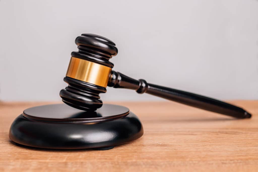 gavel on table